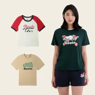 【Roots】男女款-精選Roots 經典海狸圖案短袖T恤(多款可選)