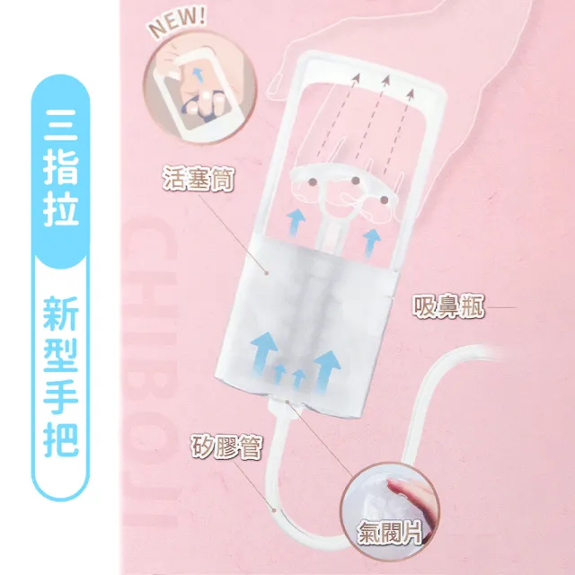 【知母時】吸鼻器 全配組 改良式手把(含手動活塞筒x1+吸鼻瓶x2+矽膠管x2+餵藥器x1)