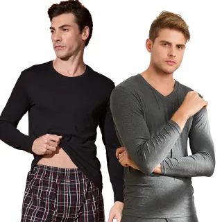 【SunFlower 三花】2件組急暖輕著男保暖衣-圓領/V領(發熱衣.機能衣)