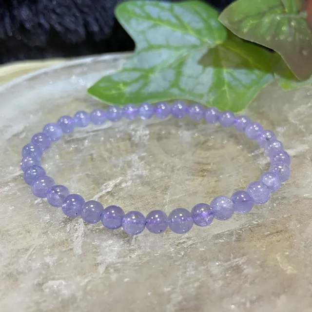 【Cozy 世界水晶原礦與茶】坦桑石 5.2mm 15cm手圍 34-6(丹泉石 開發智慧 集中思緒)