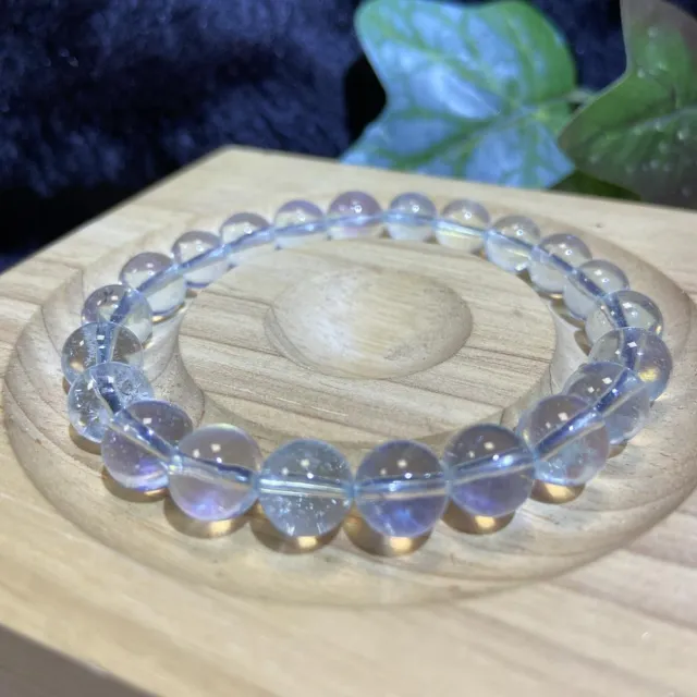 【Cozy 世界水晶原礦與茶】精品螢光海藍寶 8.2mm+ 33-4(提升勇氣 增加自信心)
