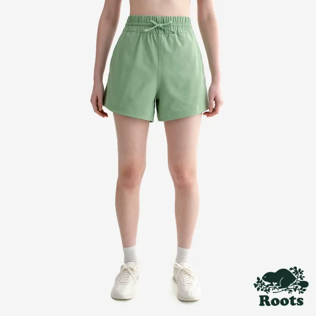 【Roots】Roots女裝- ATHLEISURE 平織短褲(尤加利綠)