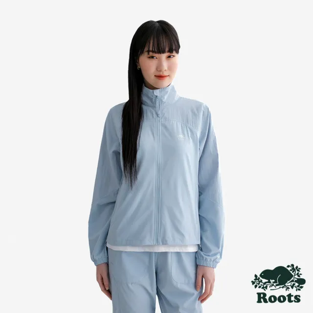 【Roots】Roots女裝- ATHLEISURE 平織外套(冰川藍)