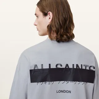 【ALLSAINTS】REDACT 純棉LOGO短袖T恤-灰藍 M002PC(寬鬆版型)