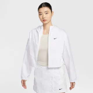 【NIKE 耐吉】外套 女 連帽運動外套 風衣外套 寬鬆版型 AS W NSW NK WR WVN LTWT HDED 白 HJ1183-100