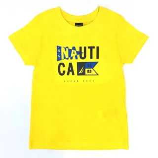 【NAUTICA KIDS】大男童黃底旗幟印花T恤 8-14歲(Nautica kids T恤 大男童尺寸)