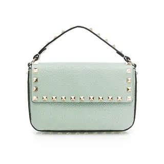 【Valentino Rudy 范倫鐵諾.路迪】Rockstud小牛皮手拿/肩背包(淺綠)