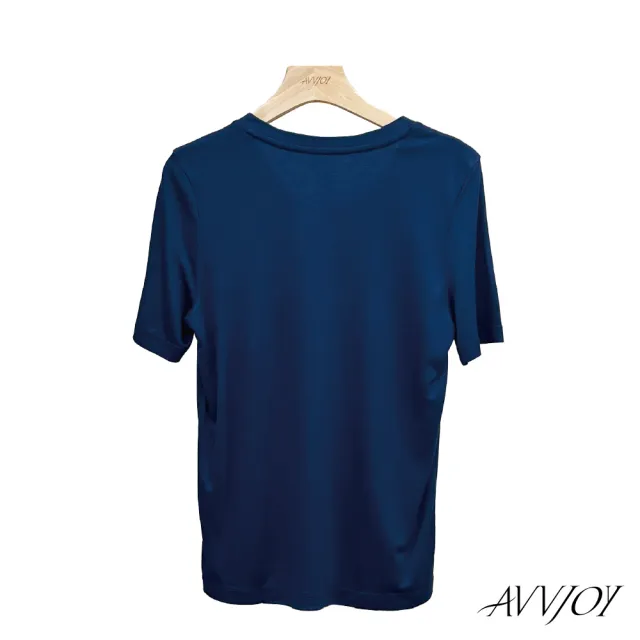 【AVVJOY 艾薇卓爾】素面V領上衣(上衣 短袖 大學t 短袖上衣 短袖t恤 寬鬆上衣 CL2317110)