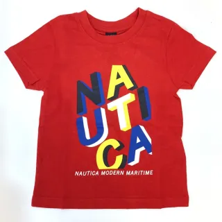【NAUTICA KIDS】女童紅底彩印字T恤(Nautica kids T恤)