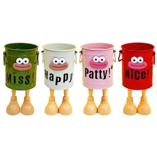 【VENCEDOR】美式風格筆筒 大嘴巴圖案+有腳腳款(可自行拼貼 貼紙 可愛文具筆筒 馬口鐵小桶)