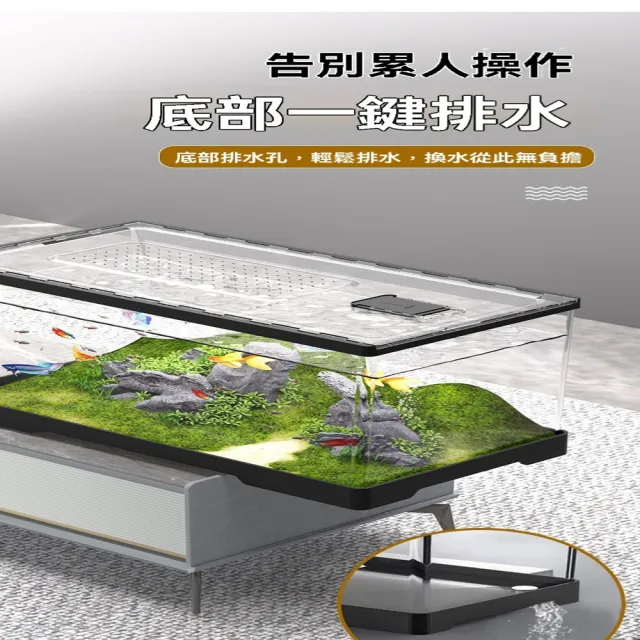 【最萌寵物用品店】客廳小型魚缸 透明亞克力金魚缸 迷你造景桌面缸 預售12工作天(長60*寬30*高29 基礎)