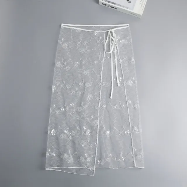【米蘭精品】現貨+預購 假下擺屁簾打底裙一片式遮臀 裙簾(蕾絲亮片疊穿綁帶女裝配件74kq41)