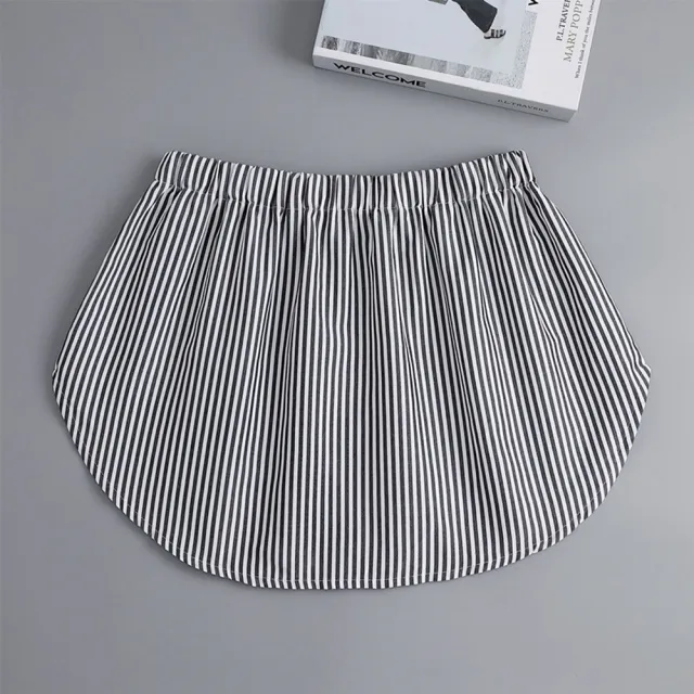 【米蘭精品】現貨+預購 假下擺屁簾打底裙一片式遮臀 裙簾(條紋襯衫式打底假兩件女裝配件74kq42)