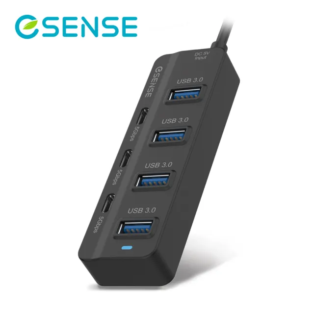 【ESENSE 逸盛】4A+3C 7 Port USB3.0集線器743