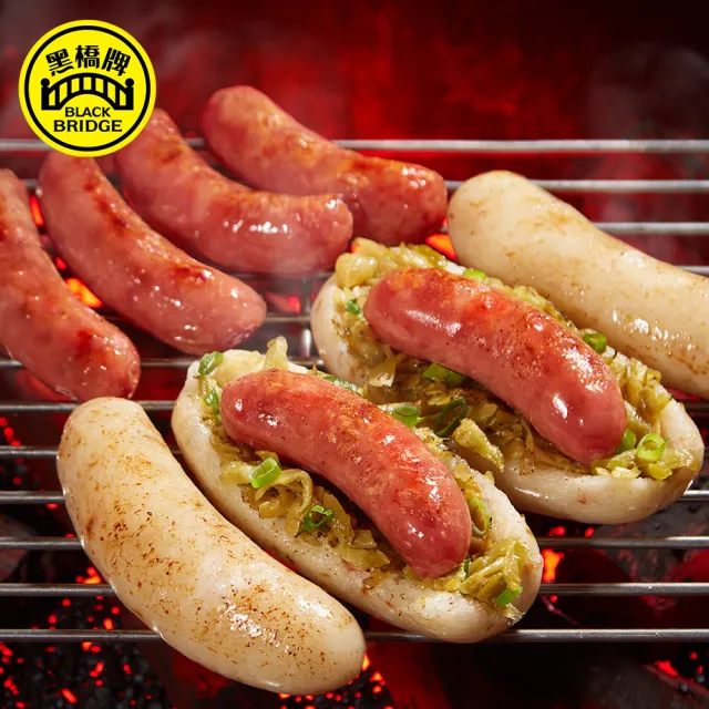 【黑橋牌】芥末飛魚卵香腸-300g*4件組(台灣豬肉/伴手禮/中秋烤肉/中秋送禮)