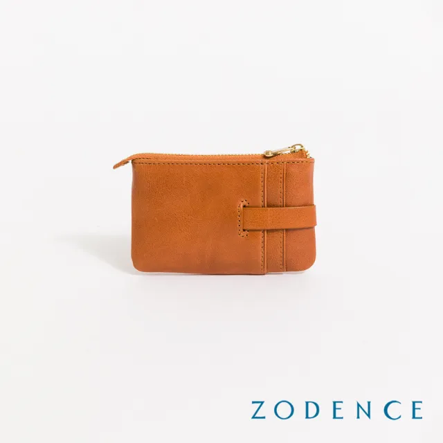 【ZODENCE 佐登司】HAN義大利植鞣革鑰匙零錢卡包(經典駝)