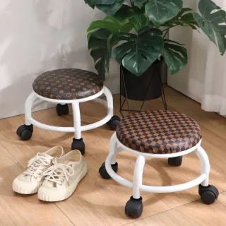 【LOGIS】萬向輪矮凳(滑輪椅凳 矮凳 凳子 腳凳 圓凳 小圓椅 穿鞋凳)