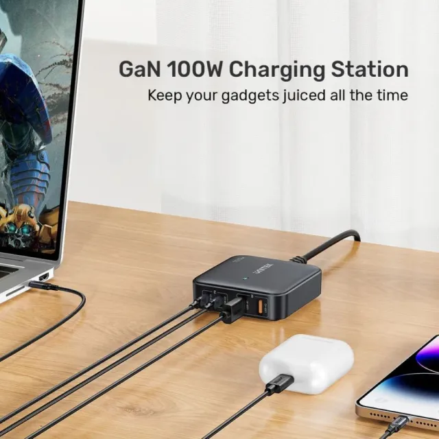 【UNITEK 】P1229A  PD100W 桌上型氮化鎵充電站(PD100W快速充電/2年保固)