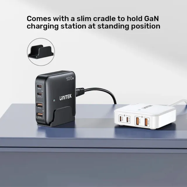 【UNITEK 】P1229A  PD100W 桌上型氮化鎵充電站(PD100W快速充電/2年保固)