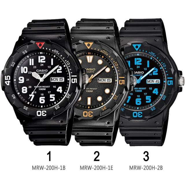 【CASIO 卡西歐】潛水風格輕巧運動手錶-11款可選 情人節 送禮(MRW-200H系列)