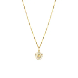 【Georg Jensen 官方旗艦店】DAISY 項鍊 - 線上獨賣款(18K黃金電鍍純銀 白瓷琺瑯)