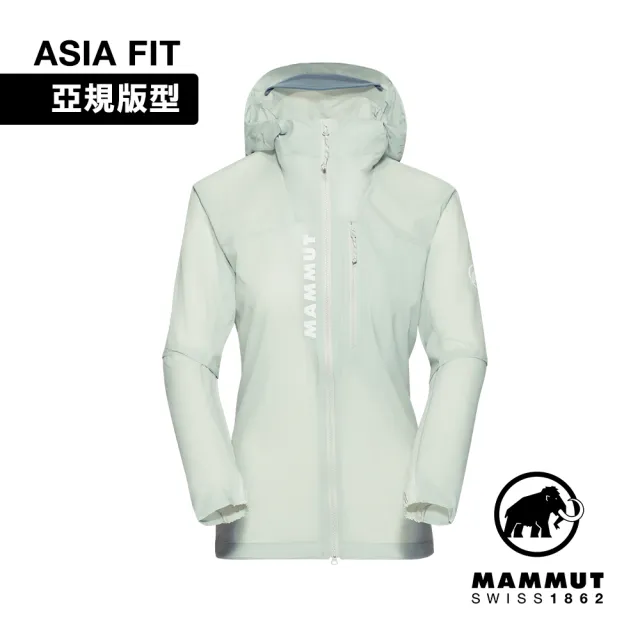 【Mammut 長毛象官方直營】Aenergy WB Hooded Jkt AF 極輕防風透氣越野外套 鼠尾草銀綠 女款 #1012-00770