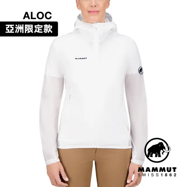 【Mammut 長毛象官方直營】Convey WB Hooded Jacket AF W 輕量防潑水連帽風衣外套 白色 女款 #1012-00540