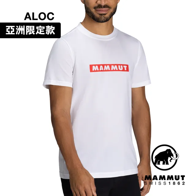 【Mammut 長毛象官方直營】QD Logo Print T-Shirt AF 快乾LOGO短袖T恤 男款 白/長毛象紅PRT2 #1017-02012