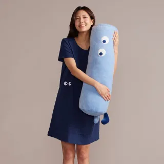 【YVONNE 以旺傢飾】睛睛圓筒長抱枕-海島藍
