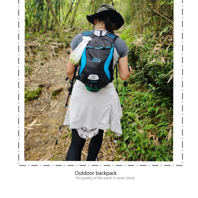 【May Shop】雙11 戶外騎行運動雙肩背包休閒徒步旅行男女背包日背包15L