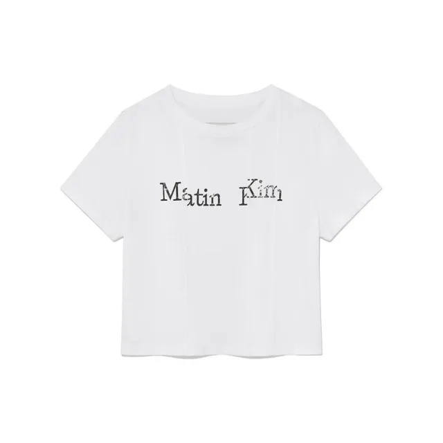 【MATIN KIM】解構LOGO短版上衣 短版T(白色)
