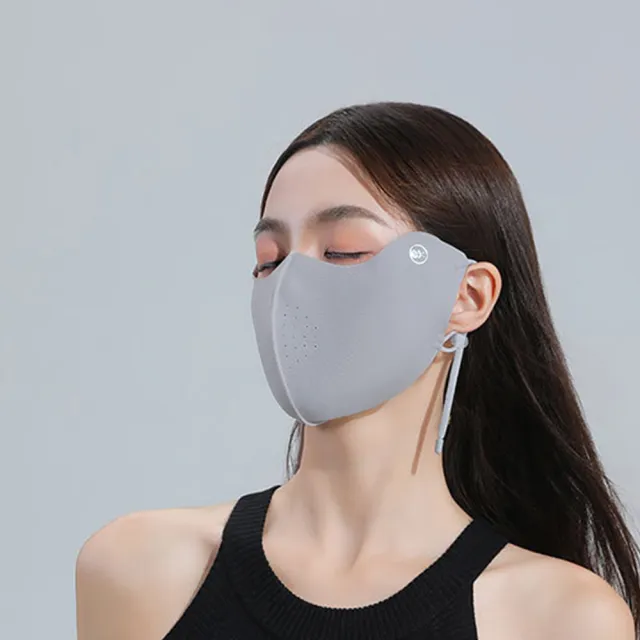 【MUAN】冰絲防曬口罩 護眼角掛耳式涼感面罩 (抗UV50+/透氣不悶熱/機車通勤遮陽/抗曬護臉罩)