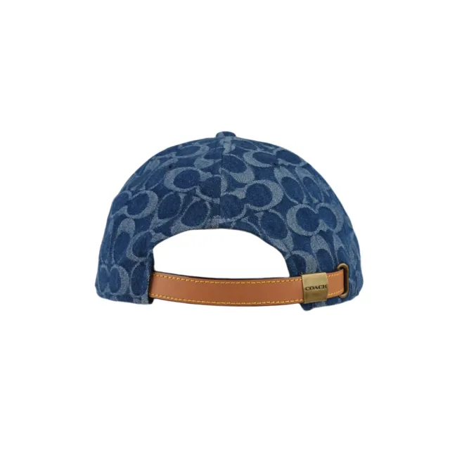 【COACH】滿版CC Logo 棉質牛仔棒球帽(單寧藍)