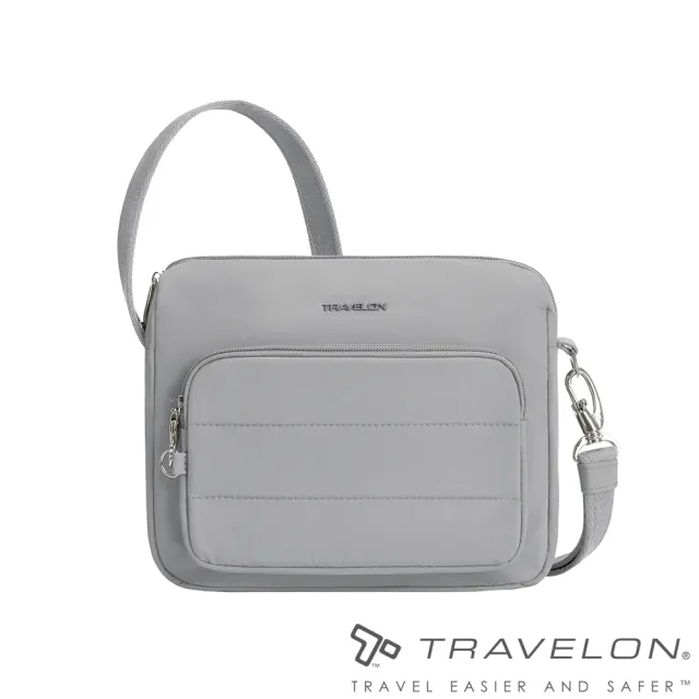 【Travelon】Roam防盜防割斜背包(TL-43676冰河藍/側背包/RFID個資防竊取/出國旅遊/戶外休閒/日常)