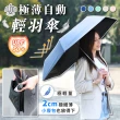【JOJOGO】買一送一 極薄自動輕羽傘(自動傘 輕量傘 晴雨傘 黑膠傘 雨傘)