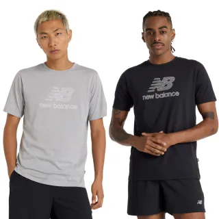 【NEW BALANCE】NB 吸濕排汗短袖上衣_男性_黑/灰_MT51003AG_MT51003BK(美版 版型偏大)