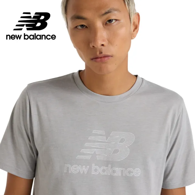 【NEW BALANCE】NB 吸濕排汗短T/短袖上衣_男性_黑/灰_MT51003AG_MT51003BK(美版 版型偏大)