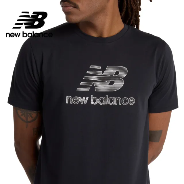 【NEW BALANCE】NB 吸濕排汗短T/短袖上衣_男性_黑/灰_MT51003AG_MT51003BK(美版 版型偏大)