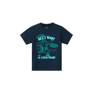 【GIORDANO 佐丹奴】童裝鱷魚插畫印花上衣(23 新海軍藍)