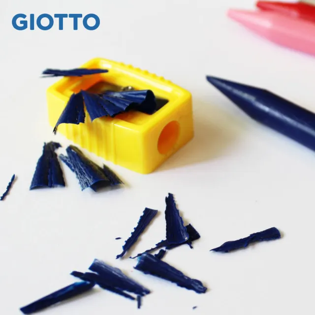 【義大利GIOTTO】小巨人可削式蠟筆12色(不易斷 可擦拭 好洗)