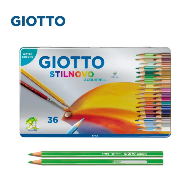 【GIOTTO】STILNOVO 水溶性色鉛筆-36色鐵盒|水性色鉛筆 不易斷芯
