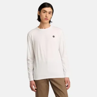 【Timberland 官方旗艦】男款白色休閒長袖T恤(A5XVK100)