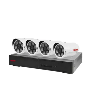 【SAMPO 聲寶】昌運監視器 監視器組合 4路4鏡 DR-TWEX3-4錄影主機 VK-TW2C66H 2百萬畫素槍型紅外線攝影機
