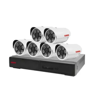 【SAMPO 聲寶】昌運監視器 監視器組合 8路6鏡 DR-TWEX3-8錄影主機 VK-TW2C66H 2百萬畫素槍型紅外線攝影機