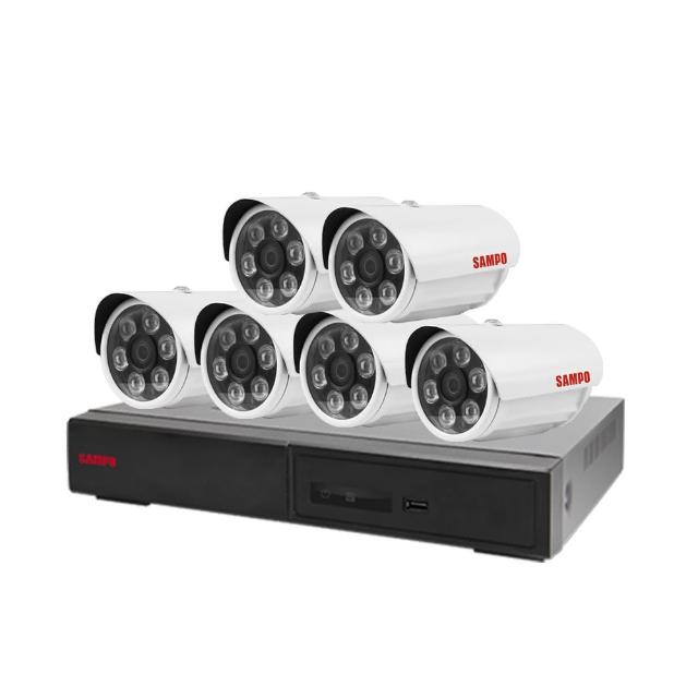 【SAMPO 聲寶】昌運監視器 監視器組合 8路6鏡 DR-TWEX3-8錄影主機 VK-TW2C66H 2百萬畫素槍型紅外線攝影機