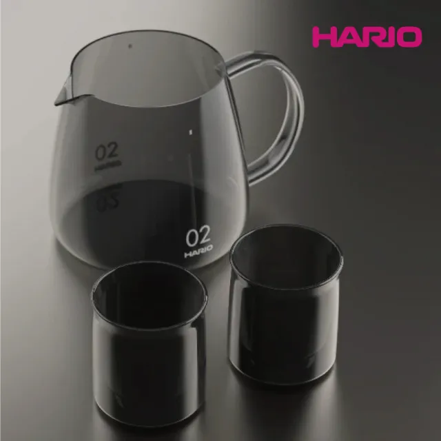 【HARIO】灰色雙層玻璃杯兩入組/70ml(DWC-2024-B)