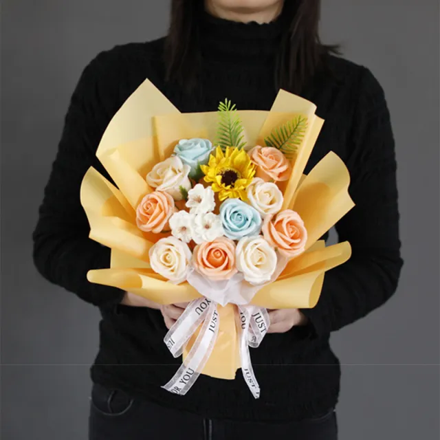 【Warm House Decor 暖和家居】節日送禮花束(七夕香皂仿真花 母親節教師節 感恩花束 生日禮物 送女生禮物)