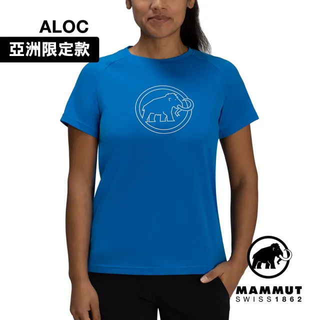 【Mammut 長毛象官方直營】QD Logo Print T-Shirt AF W 快乾LOGO短袖T恤 女款 冰川藍PRT4 #1017-02022