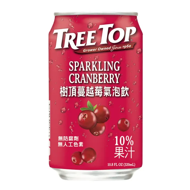 【Tree Top 樹頂】蔓越莓氣泡飲 320mlx1箱(共24入)