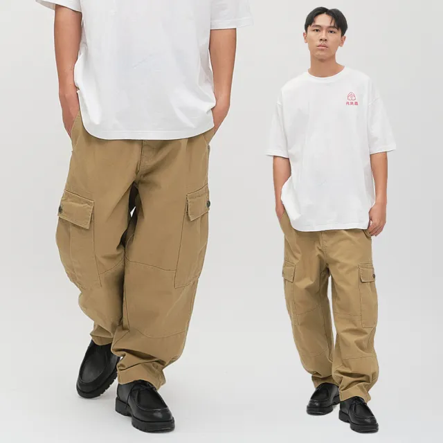 【plain-me】男女款 水洗工裝繭型長褲 男長褲 女長褲(寬褲 長褲 工裝褲 褲子 PLN4007-251)